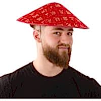 Uzak Doğu Çinli Japon Şapkası Kırmızı