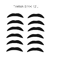 Siyah Takma Bıyık 12'li