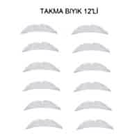 Beyaz Takma Bıyık 12'li