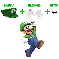 Luigi Şapka Set Yetişkin