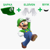 Luigi Şapka Set Çocuk