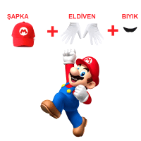 Mario Şapka Set Yetişkin