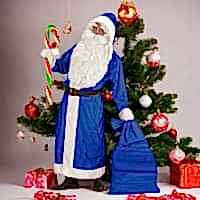 Noel Baba Uzun Palto Mavi 