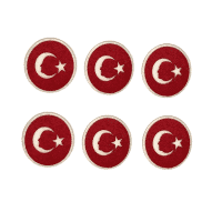 Atatürk Figürlü Bayrak Keçe 6 Adet