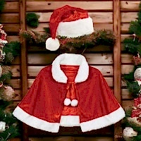 Noel Pelerin Şapka Set Çocuk