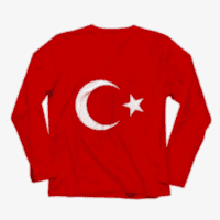 Türk Bayrağı Baskılı Ayyıldız Uzun Kollu Tişört Çocuk