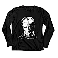 Atatürk Baskılı Uzun Kollu Siyah Tişört Çocuk