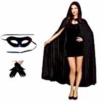 Halloween Balo Parti Set Siyah Yetişkin 