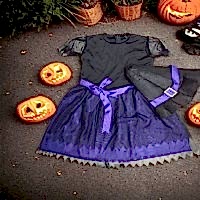 Halloween Cadı Kostümü Mor