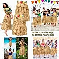 Hawaii Tarzı Hula Eteği Hasır Rengi Naturel Etek