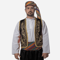 Şerbetçi Yelek Başlık Kuşak Set Siyah
