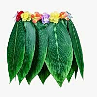 Yapraklı Hula Hawaii Eteği Yeşil Renk 