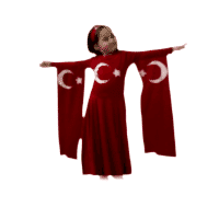 Ay Yıldız Baskılı Azərbaycan Kostümü Çocuk 