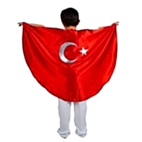 Ay Yıldız Baskılı Bayrak Pelerin