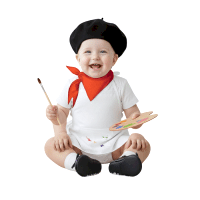 Ressam Şapka Fular Önlük Seti Bebek