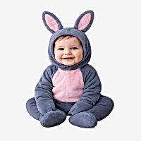 Tavşan Kostümü&nbsp;Gri Bebek