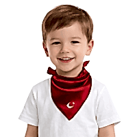 Ay Yıldızlı Saten Fular