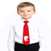 Atatürk Baskılı Kırmızı Kravat Çocuk