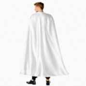 Halloween Parti Pelerini Beyaz Saten 140 cm