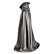 Halloween Kapüşonlu Parti Pelerini Taş Rengi Saten