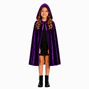 Kapüşonlu Kadife Pelerin Mor Çocuk